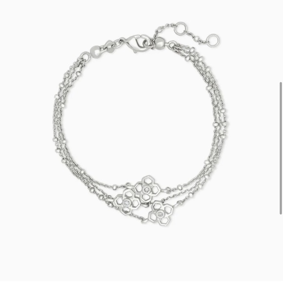 NEW KENDRA SCOTT Rue Multi Strand Bracelet In Silver - Picture 3 of 6